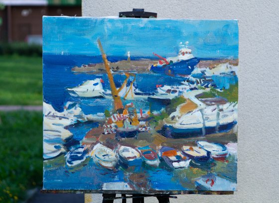 Boats – Original Oil Landscape Painting