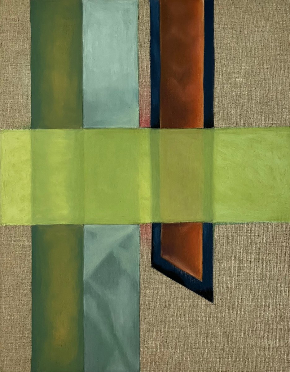 Geometric Painting , Sheer Triple By Kristine Facchetti, 16 X 20, Artwork For Sale On Artfinder