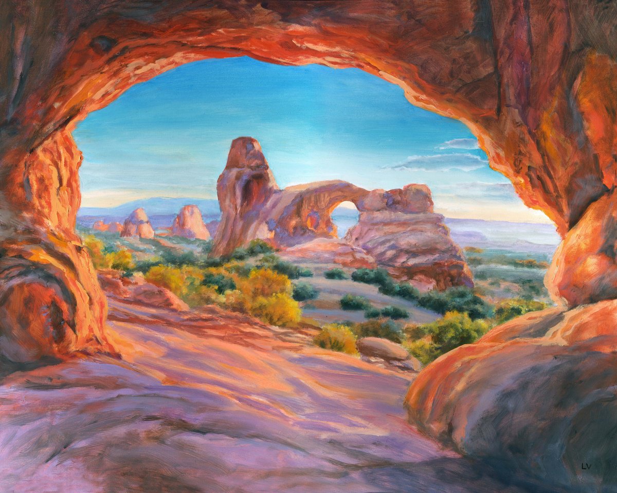 Photorealistic Oil Painting , Arches National Park In Utah By Lucia Verdejo, 21 X 17, Artwork For Sale On Artfinder