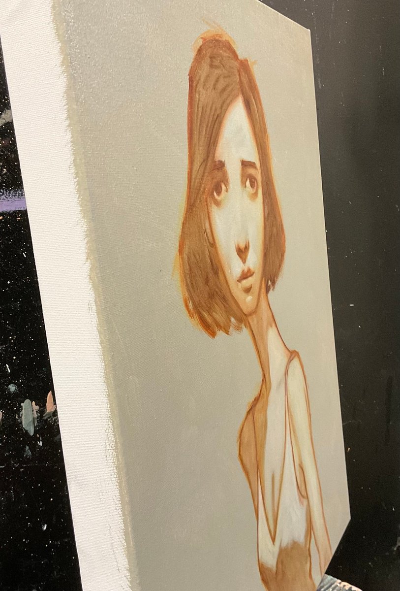 Expressive Portrait Oil Painting By Pete Conroy, 16 X 20", Radiator, Original Artwork