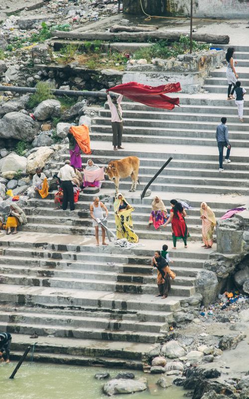 Pilgrims on stairs by Artem Korenuk