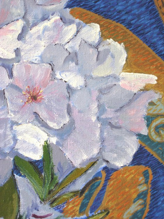 Cherry Blossom in a Red Vase