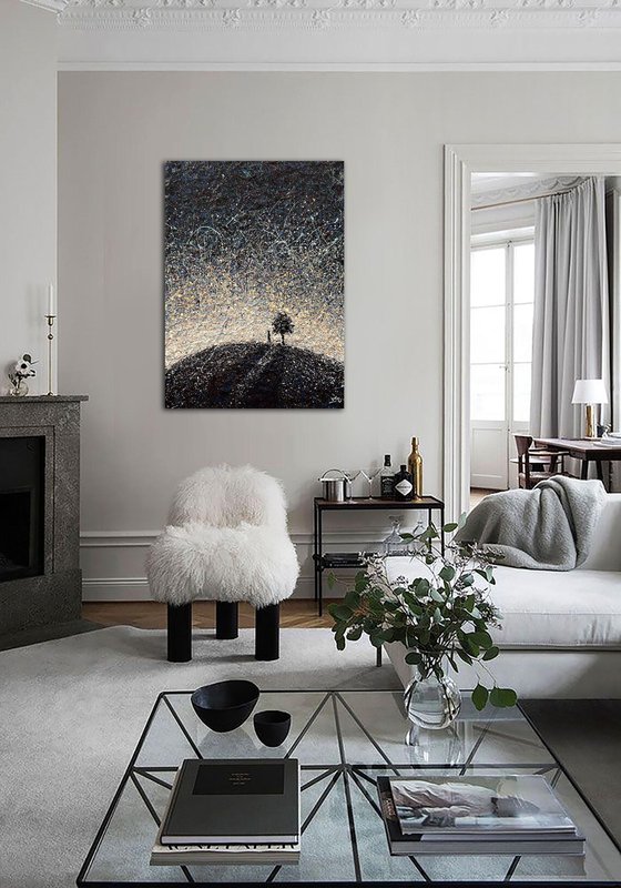 Painting with meaning Philosophical painting Black white abstraction