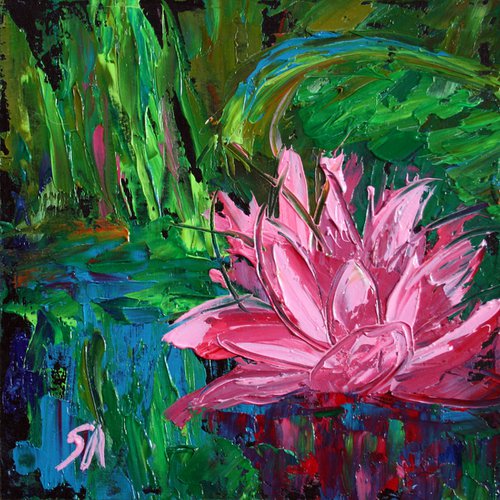 Water Lily... 6X6" /  ORIGINAL PAINTING by Salana Art Gallery