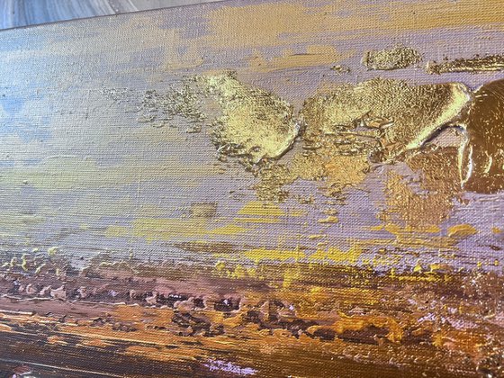 Golden texture on brown