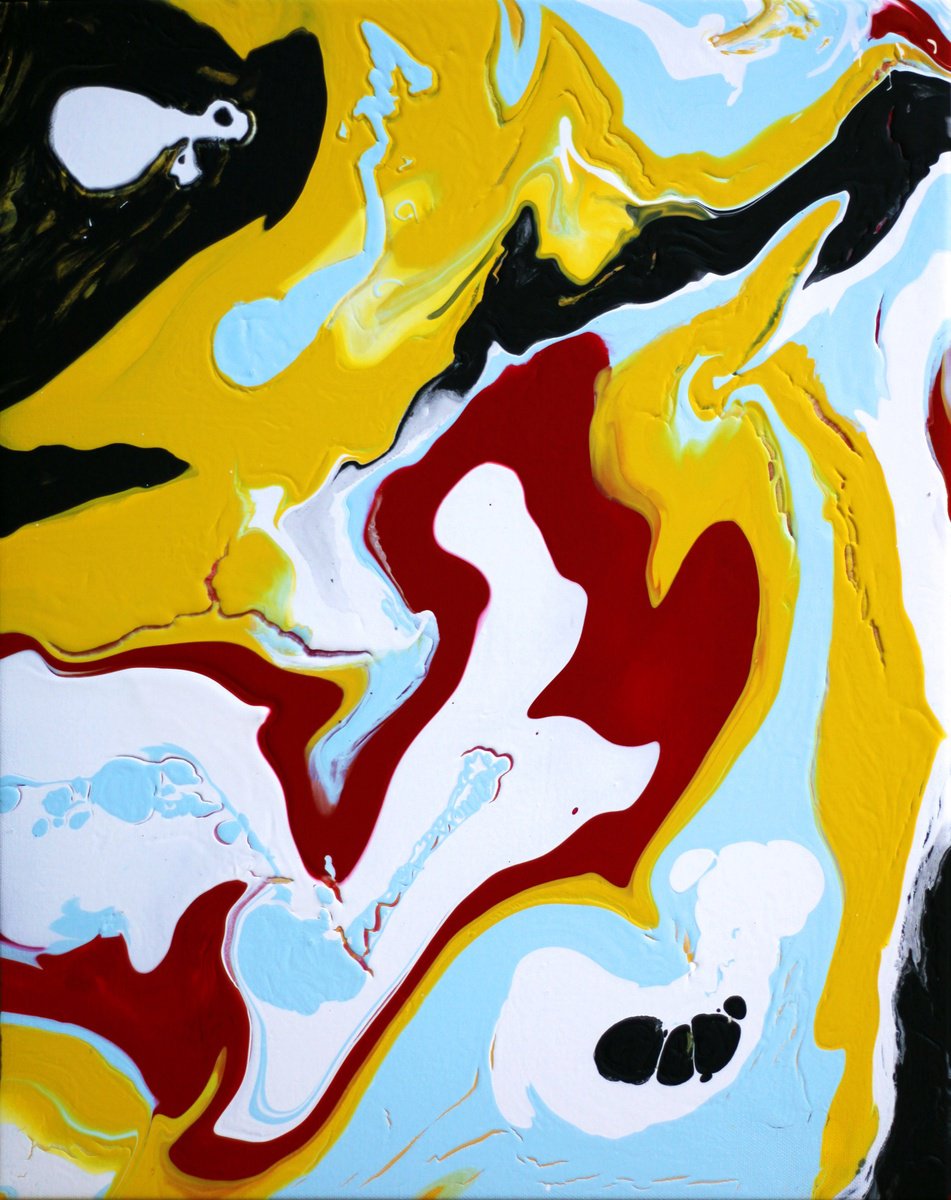 Urban And Pop Abstract Acrylic Painting By Preston M. Smith (Pms), 16 X 20", "Pathogenic", Original Artwork