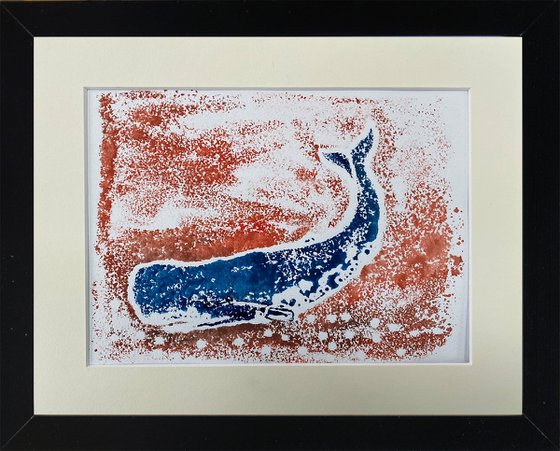 Whale mono print