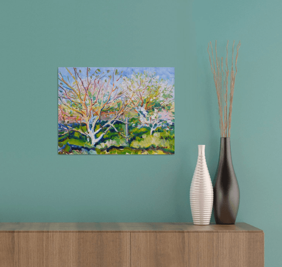 plein air 30_04_2018 (blooming garden) framed