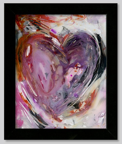 Songs Of The Heart 5 - Framed Mixed Media Abstract Heart painting by Kathy Morton Stanion by Kathy Morton Stanion