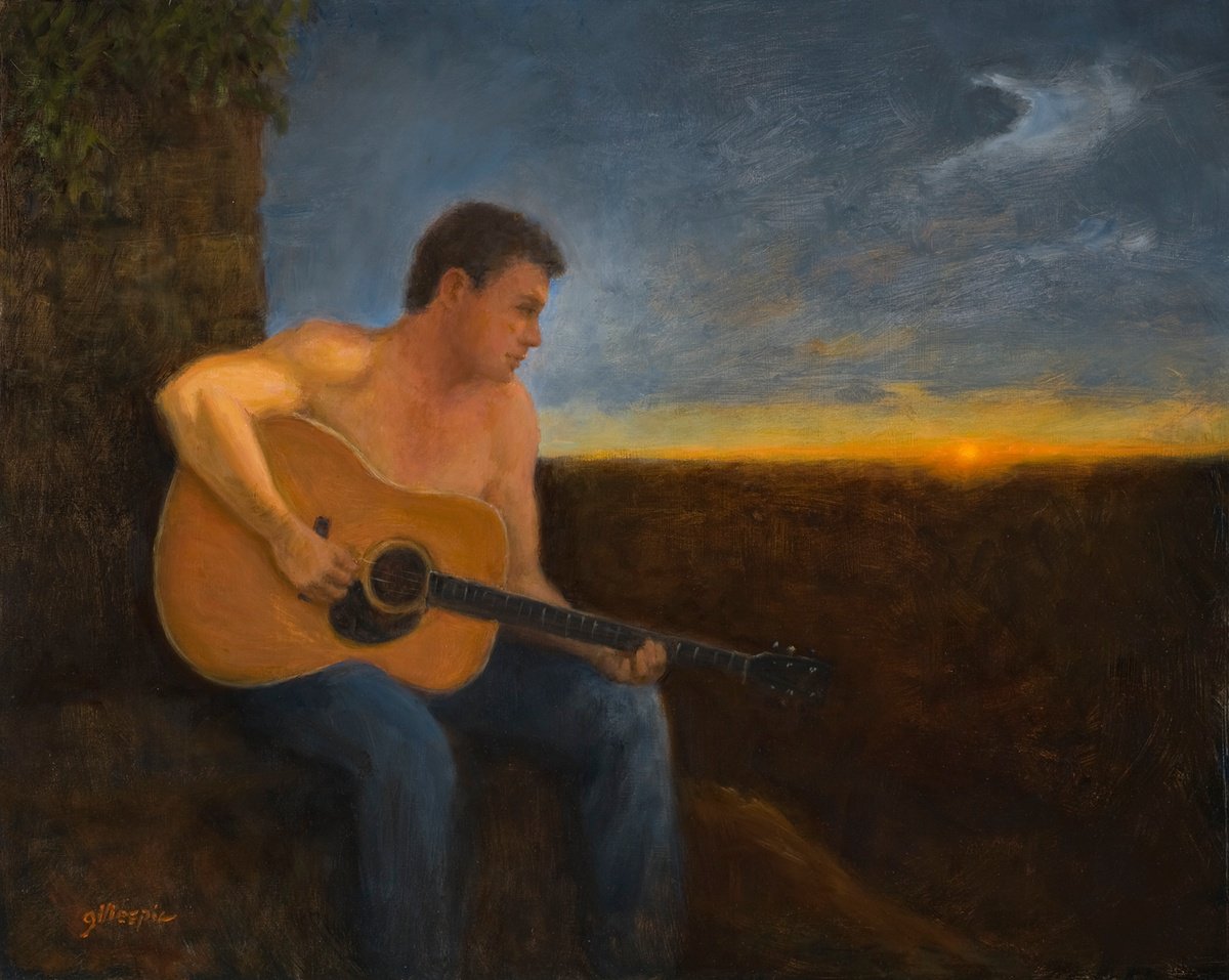 Oil Painting , Guitar Solo By Michael Gillespie, 20 X 16, Artwork For Sale On Artfinder
