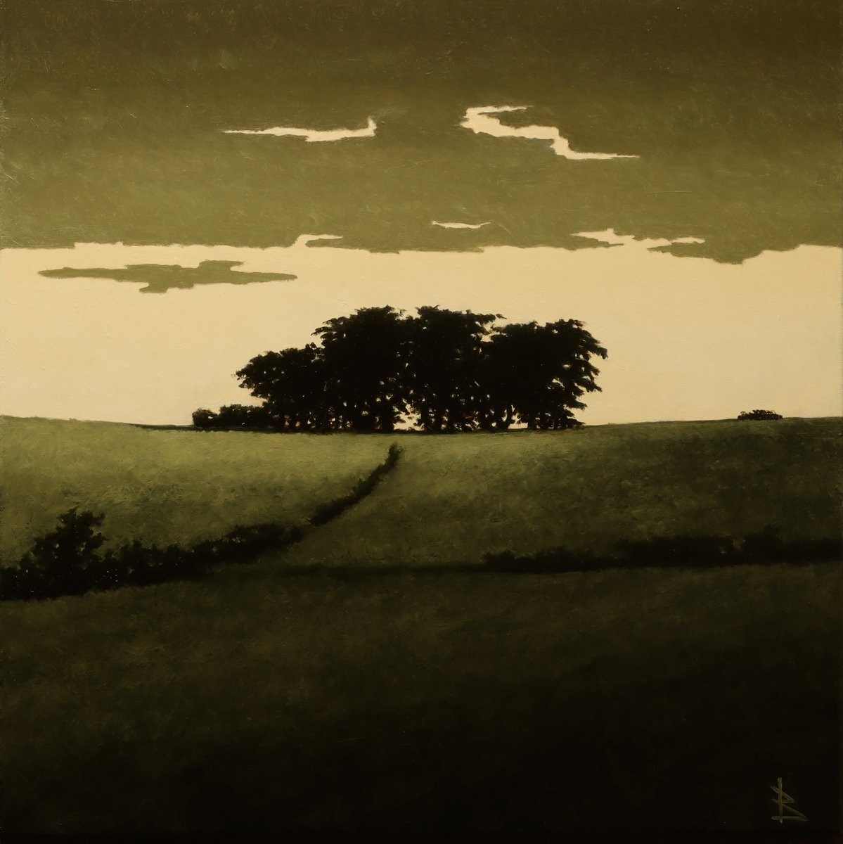 Impressionistic Landscape Oil Painting By Oleg Baulin, 24 X 24", Tree, Original Artwork