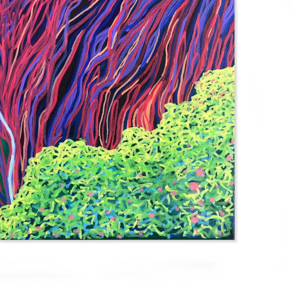 Abstract Landscape Acrylic Painting By Jennifer Bell, 16 X 20, Rainbow Falls, Original Artwork