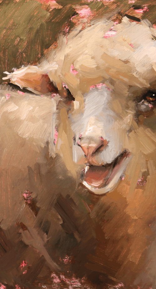 Alla Prima Sheep Portrait by Jade Eynon