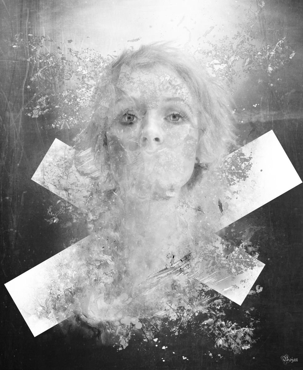 Illustrative Portrait Photograph By Bojan Jevtic, 27 X 33, In The Beginning, Original Artwork