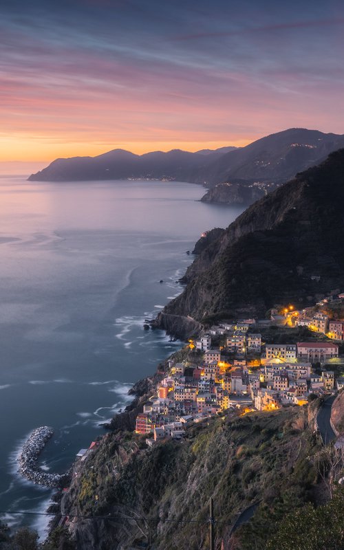 END OF A SUNSET IN RIOMAGGIORE by Giovanni Laudicina