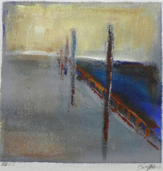 Small Framed Painting BJ05 Abstract Boardwalk