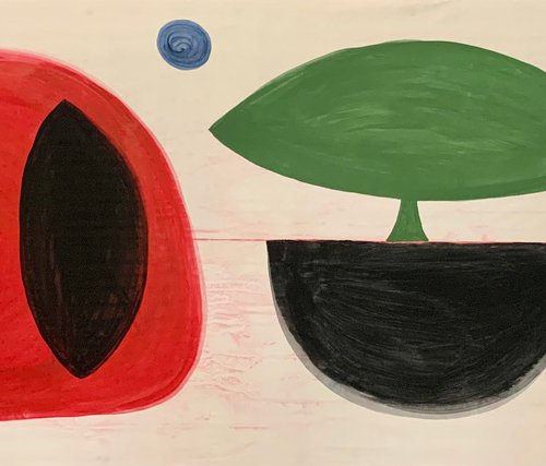 Untitled Abstract ink acrylic painting on paper by Ulugbek Doschanov