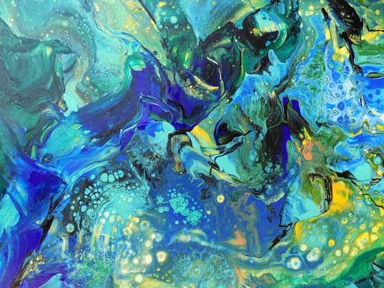 Summer night - large modern abstract painting art