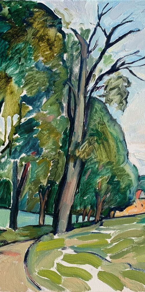 Alley with a Dead Tree by Natalia Matveeva