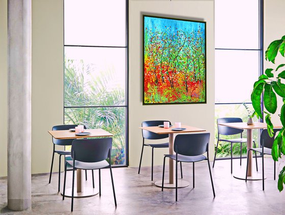 VIVID TREES,  XL,  framed