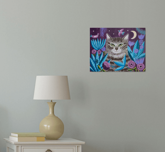 Leo’s Garden- cat painting