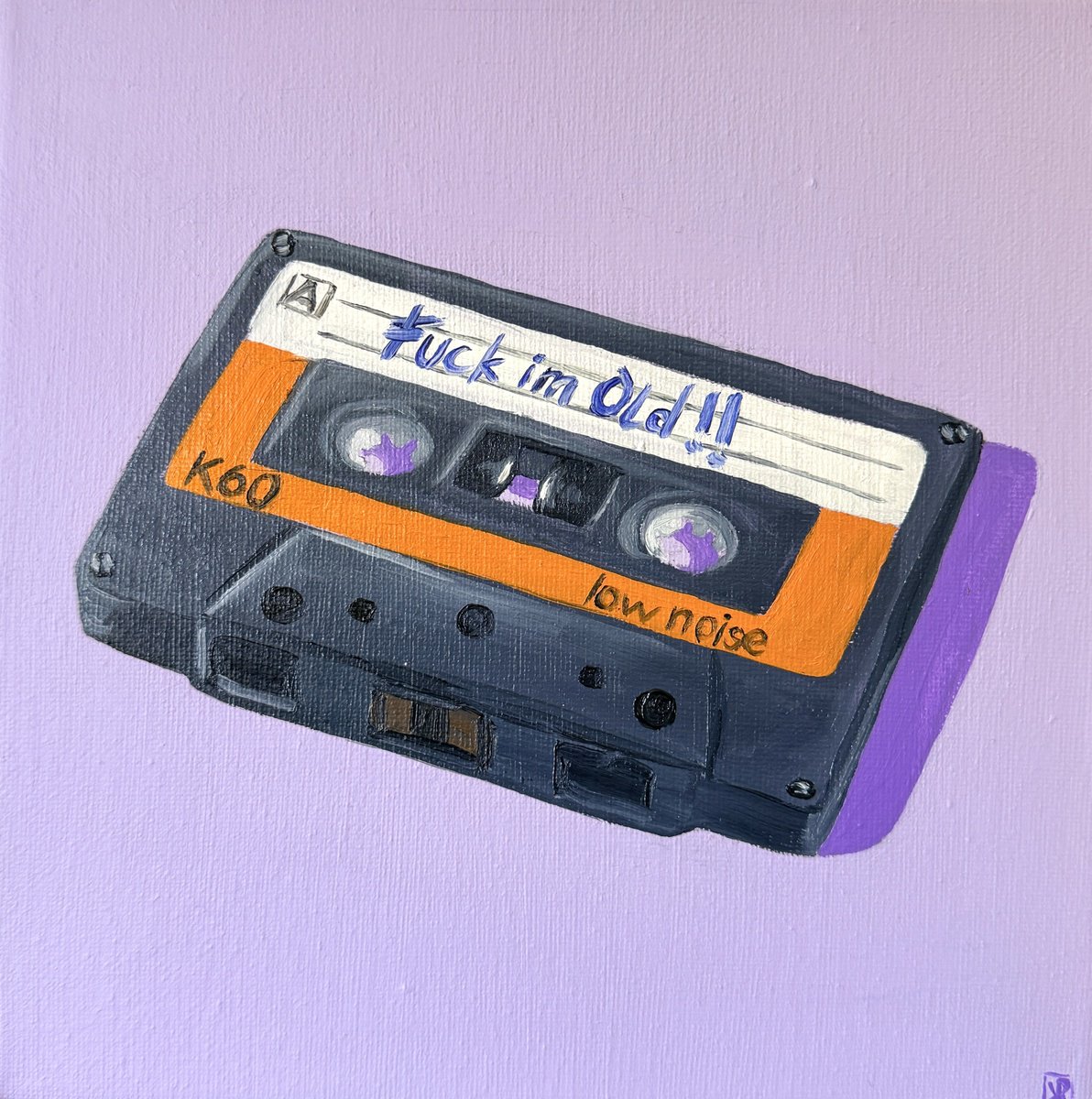 Urban And Pop Oil Painting , Cassette Tape Nostalgia 10 By Kate Revill, 8 X 8, Artwork For Sale On Artfinder