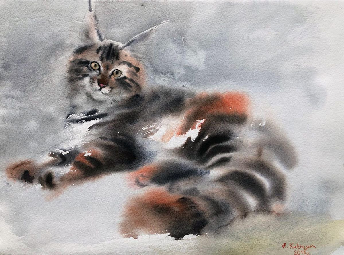 Fluffy Kitten by Irina Kukrusova
