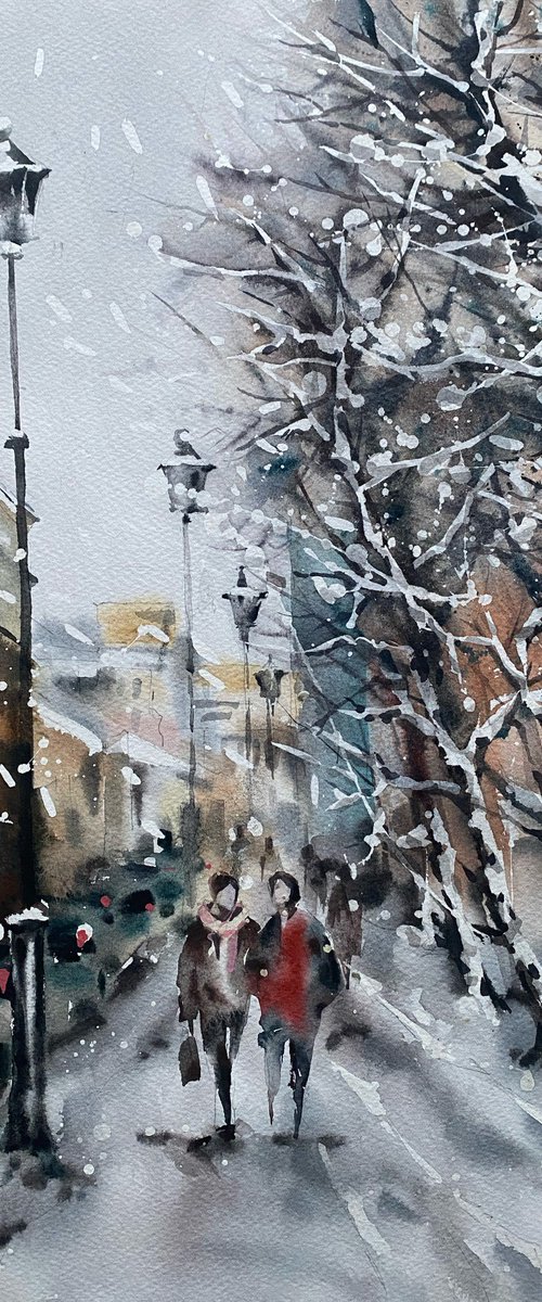 Winter street by Galina Poloz