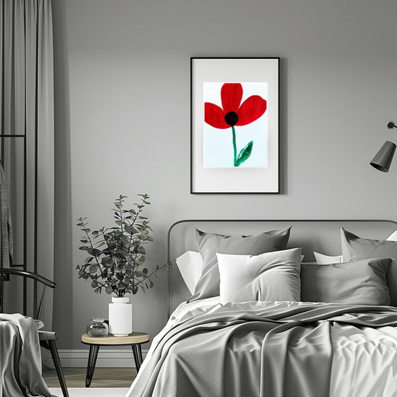 Bold Red Flower Painting