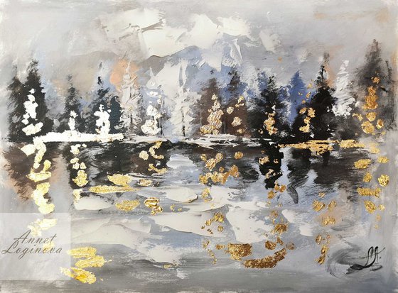 Landscape painting on paper, Original drawing