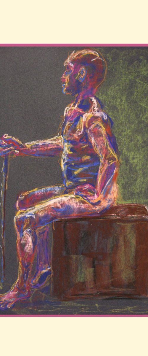 Old Stick Seated - Male Nude by Kathryn Sassall