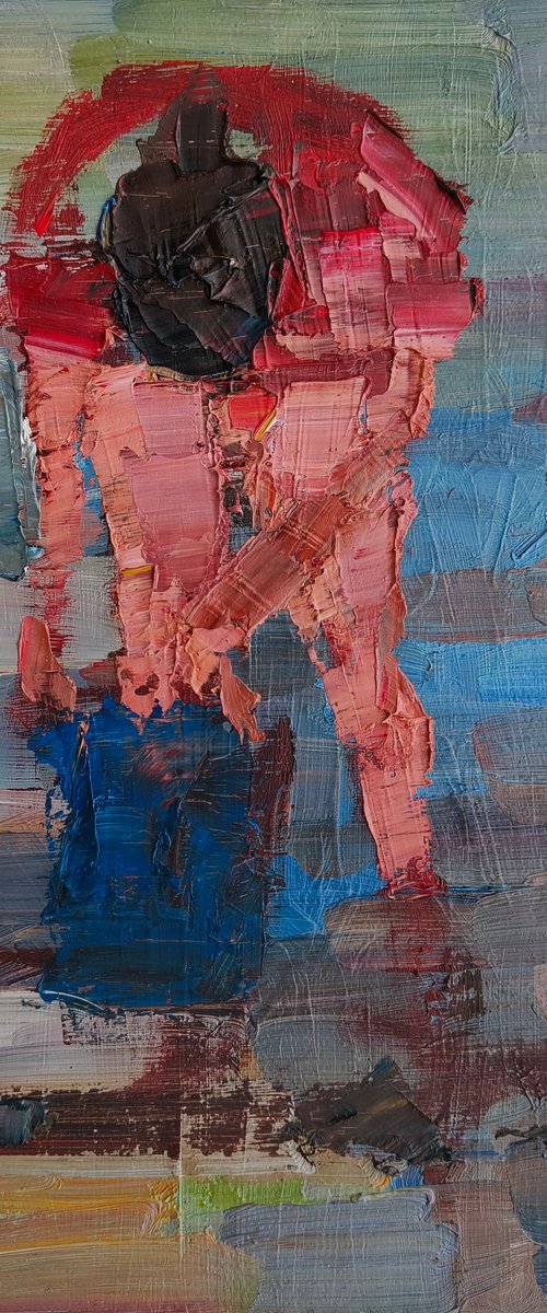 A woman on a beach by mahonart75