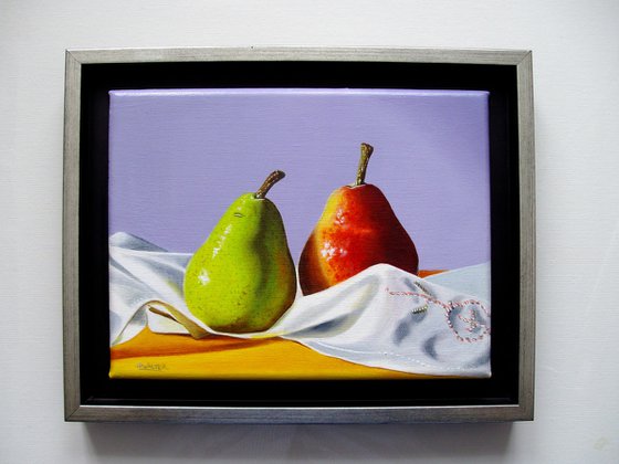 2 pears on fabric