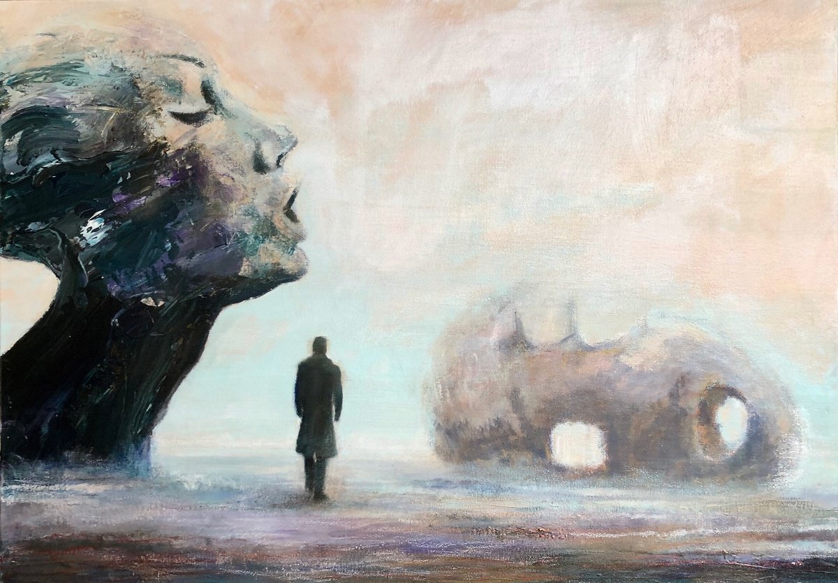 Surrealistic Oil Painting , 2049 Dreamscape 2 By Simon Jones, 33 X 23, Artwork For Sale On Artfinder