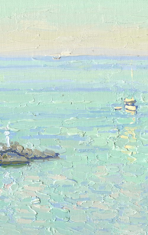 Sunset. The sea is calm. Bali. Crete. Greece by Simon Kozhin