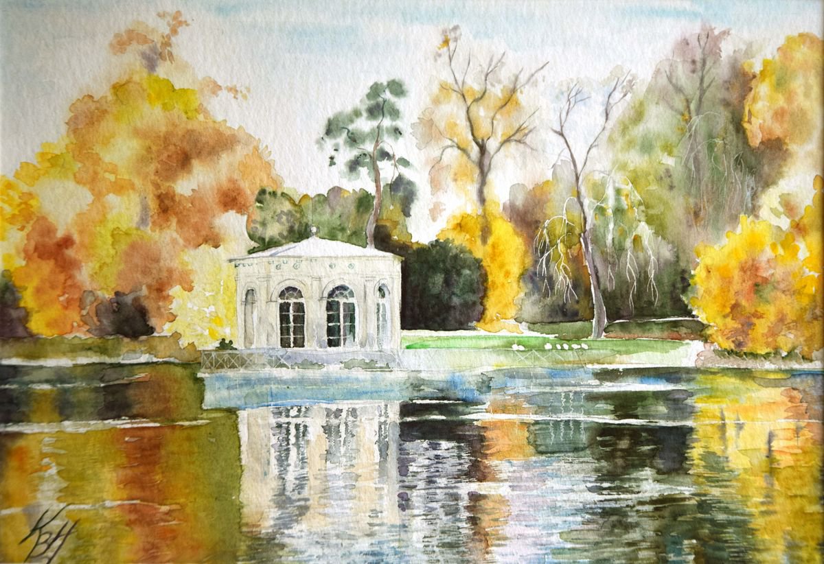 Pavilion of the Pond in autumn by Katia Boitsova