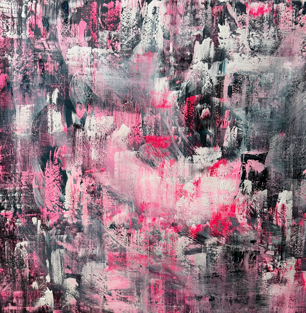 Organic Abstract Acrylic Painting By Alanah Jarvis, 57 X 55, Forecast Is Fabulous, Original Artwork