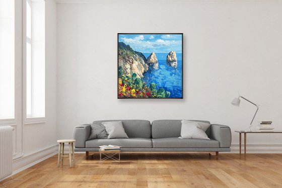 Capri Oil Painting on Canvas - Italy Art