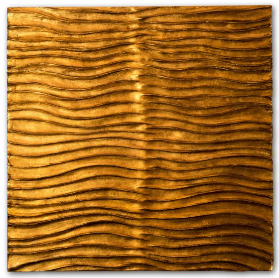 Gold Waves | Textured Wall Sculpture