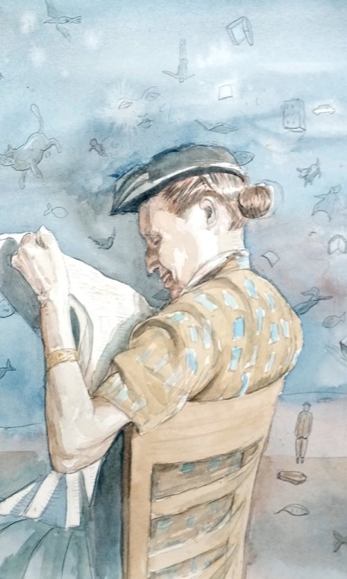 Reader with memories by paolo beneforti