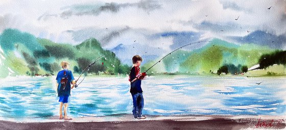 Young fishermen from Sarnen