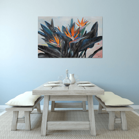 Strelitzia. Bird of Paradise.