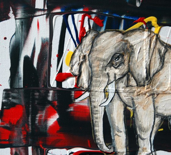 Abstract Elephant in motion 2