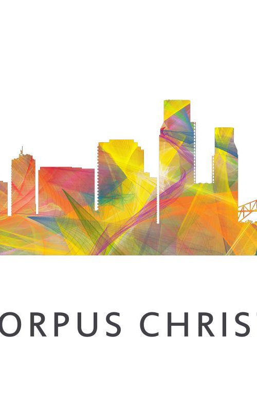 Corpus Christi Texas Skyline WB1 by Marlene Watson