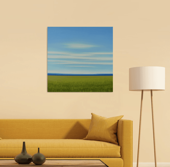 Verdant Green Field - Blue Sky Landscape