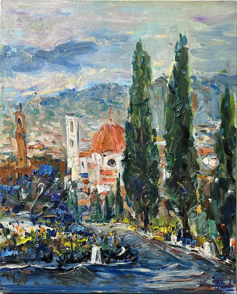 Downhill To Florence By Altin Furxhi, 16 X 20, Artwork For Sale On Artfinder