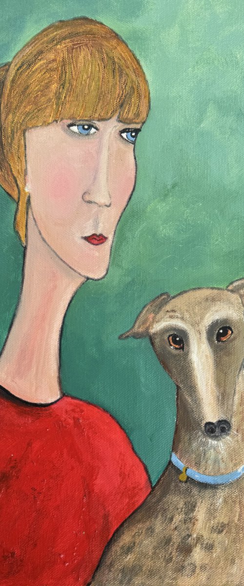 Girl and her Dog by Teresa Tanner