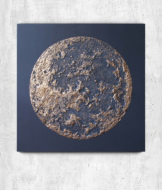 "Moon" Gold moon abstract art