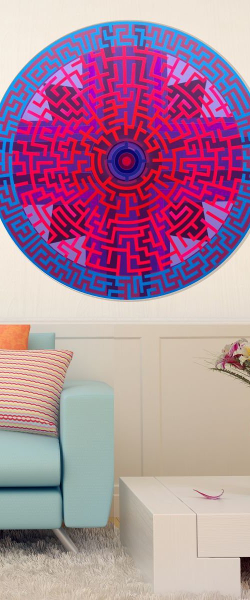 BLUE AND RED (90 x 90cm) (35.4 x 35.4") XL!! by Segutoart