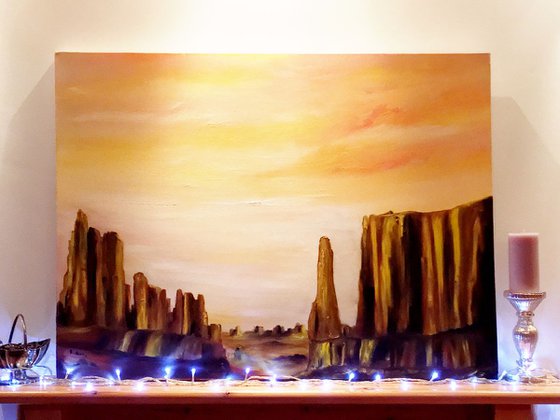 Golden Desert; large deep canvas